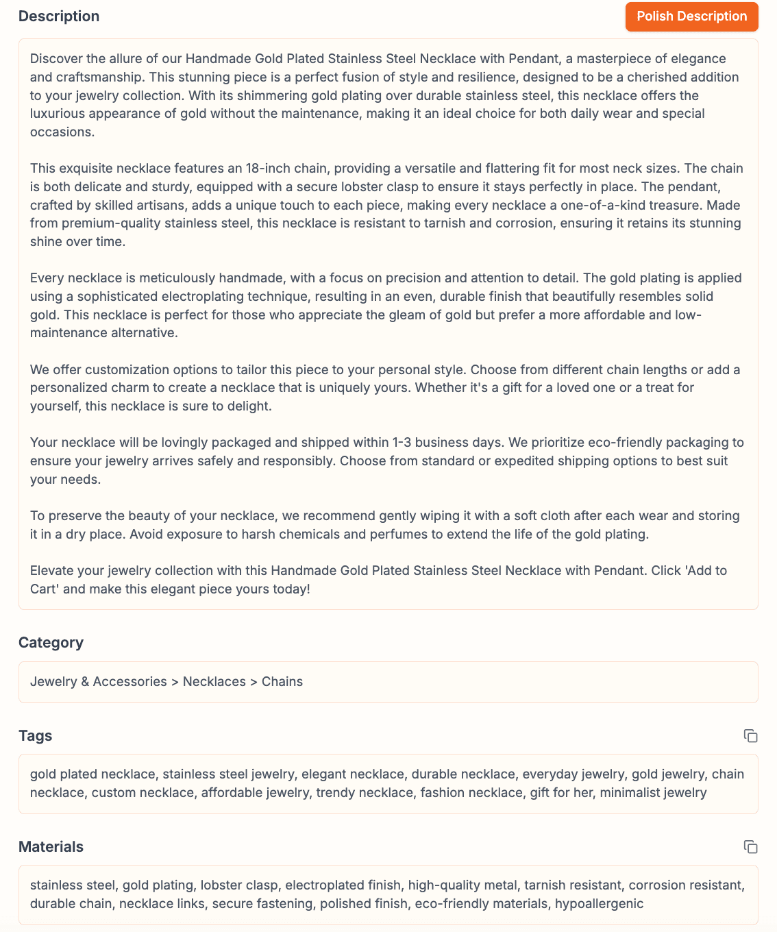 Professional output example